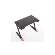 Birou pentru gamming hm b40, iluminare led, cadru metalic, mdf, 100x60x74 cm, negru drm9590