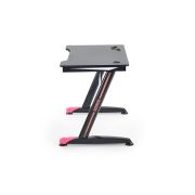 Birou pentru gamming hm b40, iluminare led, cadru metalic, mdf, 100x60x74 cm, negru drm9590