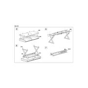 Birou hm b43, cadru metalic, mdf, spatiu depozitare, 110x51x90 cm, stejar/negru drm9593
