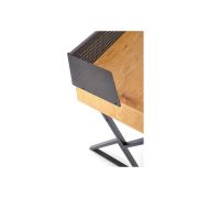 Birou hm b43, cadru metalic, mdf, spatiu depozitare, 110x51x90 cm, stejar/negru drm9593