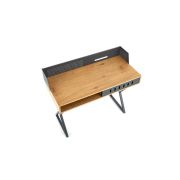Birou hm b43, cadru metalic, mdf, spatiu depozitare, 110x51x90 cm, stejar/negru drm9593