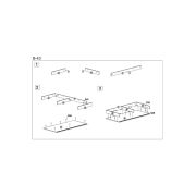 Birou hm b43, cadru metalic, mdf, spatiu depozitare, 110x51x90 cm, stejar/negru drm9593