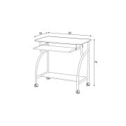 Birou metalic hm b6, blat mdf, polita glisanta tastatura, raft calculator, 80x50x76 cm, fag drm3914