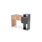 Birou hm conti, rafturi, sertar, pal melaminat, 122x57x90 cm, stejar/gri antracit drm9599