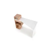 Birou hm conti, rafturi, sertar, pal melaminat, 122x57x90 cm, stejar auriu/alb drm9598