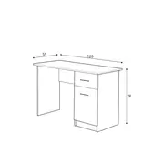 Birou cu usa si sertar hm elmo, pal melaminat, 120x55x78 cm, stejar/antracit drm8701