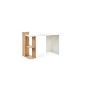 Birou hm fino, 2 rafturi, pal melaminat, 122x57x85 cm, stejar auriu/alb drm4648
