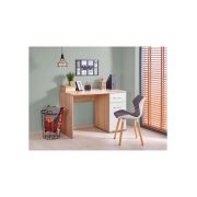 Birou hm lima b1, cu usa si sertar, pal melaminat lucios, 120x55x75 cm, stejar sonoma/alb drm4656