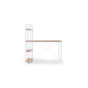 Birou cu rafturi hm narvik b1, industrial, cadru metalic, pal melaminat, 120x64x120 cm, stejar sonoma - alb drm9596