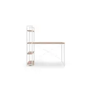 Birou cu rafturi hm narvik b1, industrial, cadru metalic, pal melaminat, 120x64x120 cm, stejar sonoma - alb drm9596