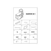 Birou cu rafturi hm narvik b1, industrial, cadru metalic, pal melaminat, 120x64x120 cm, stejar sonoma - alb drm9596
