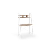 Birou minimalist hm narvik b2, raft inalt, cadru metalic, pal melaminat, 84x46x142 cm, stejar sonoma/alb drm9597