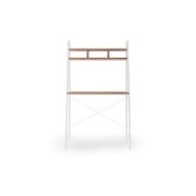 Birou minimalist hm narvik b2, raft inalt, cadru metalic, pal melaminat, 84x46x142 cm, stejar sonoma/alb drm9597