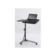 Birou pentru laptop hm b14, inaltime reglabila, unghi inclinare ajustabil, cu roti, cadru metalic, mdf, 73x40x63-93 cm, negru drm4170