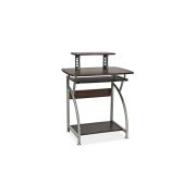 Birou calculator sl b07, polita glisanta tastatura, rafturi, structura metalica, mdf, 74x55x95 cm, maro inchis drm3916
