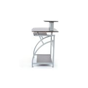 Birou calculator sl b07, polita glisanta tastatura, rafturi, structura metalica, mdf, 74x55x95 cm, maro inchis drm3916