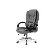 Scaun directorial mh rudy, ergonomic, mecanism balans, piele ecologica, rotire 360 ˚, inaltime reglabila, 110 kg, gri drm4430