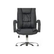 Scaun directorial mh rudy, ergonomic, mecanism balans, piele ecologica, confort sporit, inaltime reglabila, 110 kg, negru drm3523
