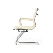 Scaun conferinta hm prestige skid, ergonomic, piele ecologica, cadru cromat, suport lombar, 136 kg, crem drm2780