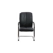 Scaun de vizitator tip sanie off 8117, piele ecologica, cromat, cu brate, 120 kg, negru drm2629