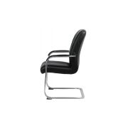 Scaun de vizitator tip sanie off 8117, piele ecologica, cromat, cu brate, 120 kg, negru drm2629