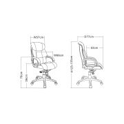 Scaun directorial gn107, robust, piele ecologica, multiblock, baza polipropilena, 150 kg, negru drm9504