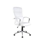 Scaun directorial hm aurelius, ergonomic, piele ecologica, inaltime ajustabila, suport lombar, mecanism balans, 115 kg, 120x65x67 cm , alb drm2004