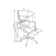 Scaun directorial hm aurelius, ergonomic, piele ecologica, inaltime ajustabila, suport lombar, mecanism balans, 115 kg, 120x65x67 cm , alb drm2004