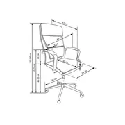 Scaun directorial hm aurelius, ergonomic, piele ecologica, inaltime ajustabila, suport lombar, mecanism balans, 115 kg, 120x65x67 cm , alb drm2004