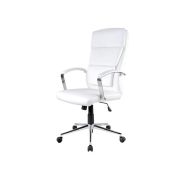 Scaun directorial hm aurelius, ergonomic, piele ecologica, inaltime ajustabila, suport lombar, mecanism balans, 115 kg, 120x65x67 cm , alb drm2004
