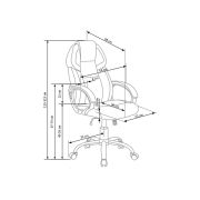 Scaun directorial hm barton, piele ecologica, mecanism balans, roti cauciucate, 120 kg, alb - negru drm4468