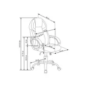 Scaun directorial hm barton, piele ecologica, mecanism balans, roti cauciucate, 120 kg, alb - negru drm4468
