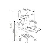 Scaun directorial hm cody, cadru otel, piele ecologica, inaltime ajustabila, mecanism balansare, 130 kg, 119x64x65cm, maro drm2194