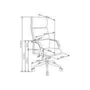 Scaun directorial hm costa, ergonomic, cadru otel, piele ecologica, inaltime ajustabila, mecanism balansare, 110 kg, 124x60x63 cm, crem drm2011