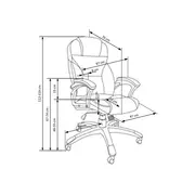 Scaun directorial mh dante, cadru polipropilena, piele ecologica, inaltime ajustabila, mecanism multiblock, roti cauciucate, 136 kg, negru drm2754
