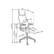 Scaun directorial hm franklin, mesh, ergonomic, inaltime ajustabila, mecanism balansare, mecanism multiblock, cu tetiera, 136 kg, 124x60x65 cm, gri drm2223