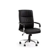 Scaun directorial hm hamilton, piele ecologica, inaltime ajustabila, mecanism balansare, 150 kg, 111x60x51 cm, negru drm2025