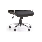 Scaun directorial hm hamilton, piele ecologica, inaltime ajustabila, mecanism balansare, 150 kg, 111x60x51 cm, negru drm2025