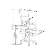 Scaun directorial hm hamilton, piele ecologica, inaltime ajustabila, mecanism balansare, 150 kg, 111x60x51 cm, negru drm2025