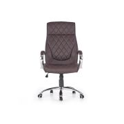 Scaun directorial hm hilton, ergonomic, cadru cromat, mecanism de balans, robust, piele ecologica, 120 kg, maro drm4617