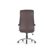 Scaun directorial hm hilton, ergonomic, cadru cromat, mecanism de balans, robust, piele ecologica, 120 kg, maro drm4617