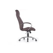Scaun directorial hm hilton, ergonomic, cadru cromat, mecanism de balans, robust, piele ecologica, 120 kg, maro drm4617
