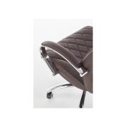 Scaun directorial hm hilton, ergonomic, cadru cromat, mecanism de balans, robust, piele ecologica, 120 kg, maro drm4617