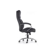 Scaun directorial hm king, ergonomic, piele ecologica, robust, mecanism de balans, cadru metalic cromat, inaltime reglabila, 120 kg, negru drm4456