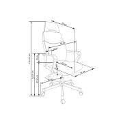 Scaun directorial hm olaf, ergonomic, cadru de otel, stofa, inaltime ajustabila, mecanism balansare, cu tetiera, 120 kg, 121x58x59 cm, gri drm2226