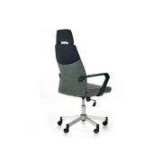 Scaun directorial hm olaf, ergonomic, cadru de otel, stofa, inaltime ajustabila, mecanism balansare, cu tetiera, 120 kg, 121x58x59 cm, gri drm2226