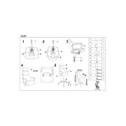 Scaun directorial hm olaf, ergonomic, cadru de otel, stofa, inaltime ajustabila, mecanism balansare, cu tetiera, 120 kg, 121x58x59 cm, gri drm2226