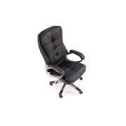 Scaun directorial hm preston, robust, piele ecologica, inaltime reglabila, mecanism balans, 100 kg, negru drm9657