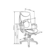 Scaun directorial hm quad, piele ecologica, inaltime ajustabila, mecanism multiblock, suport lombar, rotire 360 ˚, 150 kg, negru drm4632
