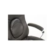 Scaun directorial hm quad, piele ecologica, inaltime ajustabila, mecanism multiblock, suport lombar, rotire 360 ˚, 150 kg, negru drm4632